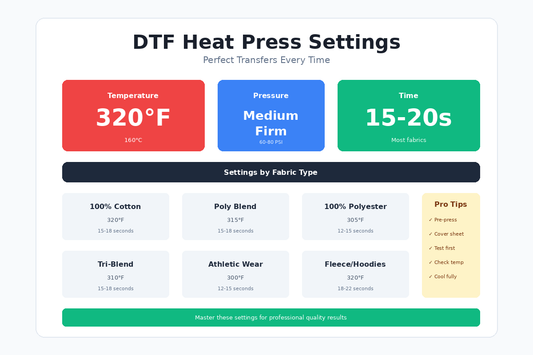 DTF Heat Press Settings Guide 2026